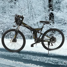Electric Bicycle Powerful Electric Bike front bag 48V 12AH 500W mountain eBike 24 Speed Electric Bike Russia free shipping