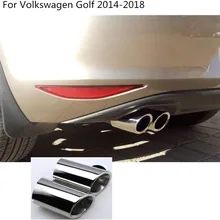 Car Cover Styling Muffler Tail Pipe Dedicate Stainless Steel Exhaust Tip For Volkswagen VW Golf7 Golf 7 2014 2015 2016 2017 2018