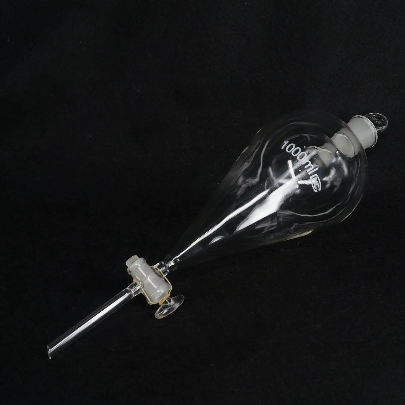 1000ML Standard Stopper Glass Pear Shaped Separatory Funnel with Glass Stopcock photo