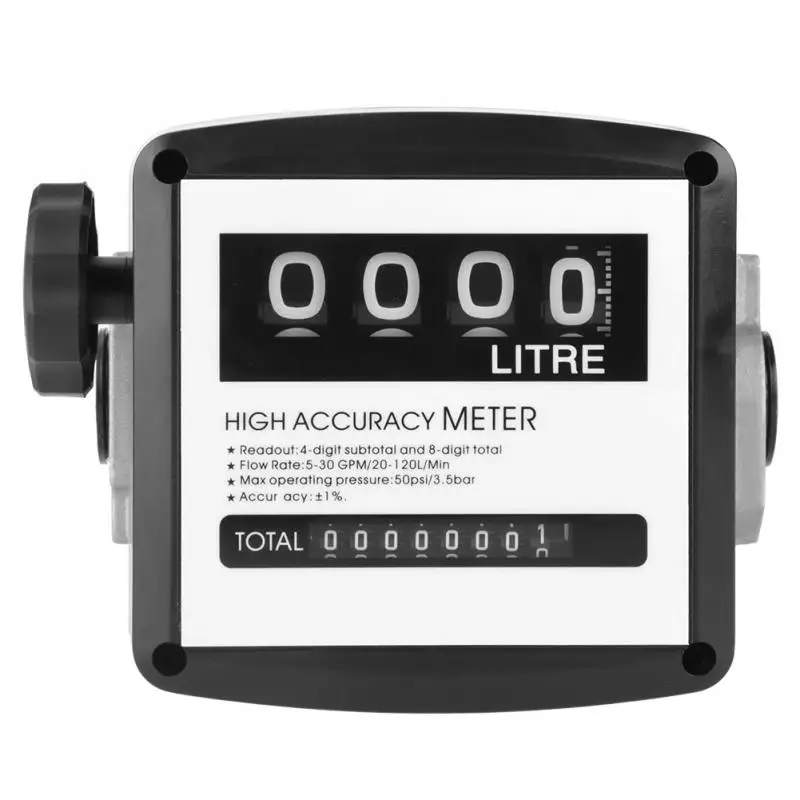 

FM120 Mechanical Flow Meter 1 Inch 4 Digital Diesel Gas Fuel Oil Flow Meter High Accuracy Mechanical Flow Counter Gauge