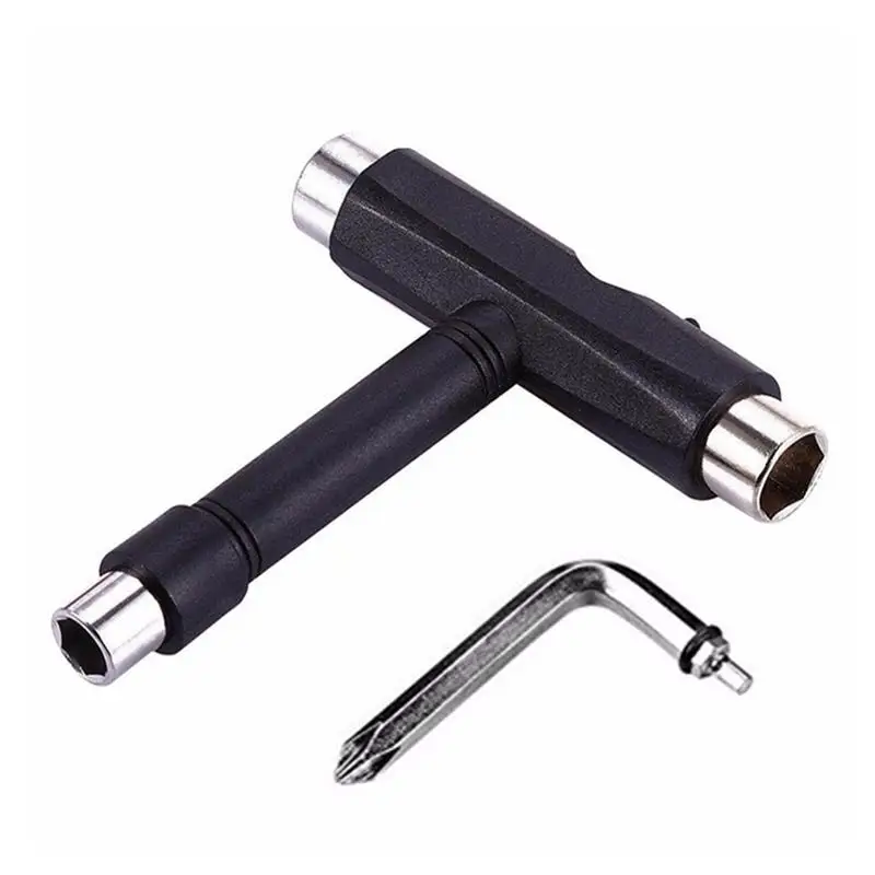 

WINOMO Mini T Type Roller Wrench Tool Skateboard Repair Tool Adjusting Tool with L Wrench L-type Screwdriver
