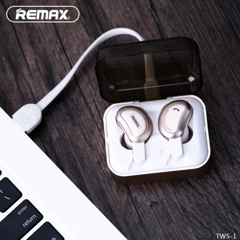 Оригинальные remax TWS-1 Bluetooth стереонаушники True беспроводные стерео наушники с мини зарядным устройством Bluetooth басы Наушники