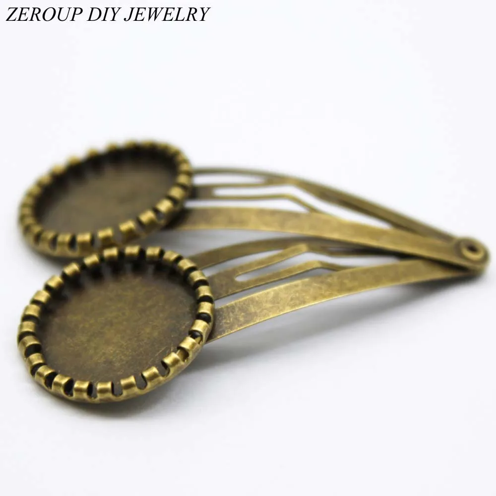 ZEROUP 18mm 10pcs Copper Hair Clips Antique Bronze Brass Plated Hairpin