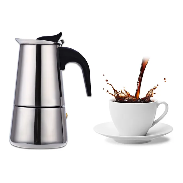 Clic Stainless Steel Coffee Percolator Moka Maker Mocha Clic Stainless Steel Coffee Percolator Moka Maker Mocha Espresso Latte Stovetop Filter Pot