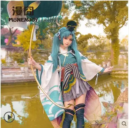 

Hot!!!! Onmyoji Hotaru Kusa New Skin Cosplay Costume Cute Kimono Uniforms Lucky Fortune Dress
