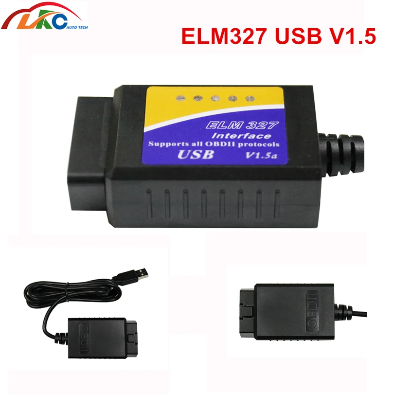 100 шт./лот DHL ELM 327 USB v1.5 V04HU OBD2 сканер штрих-код считыватель интерфейс USB Авто диагностический сканер неисправностей