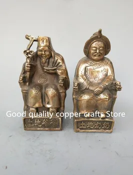 China's archaize brass Land grandpa and land grandma A pair statue China's archaize brass Land grandpa and land grandma A pair statue