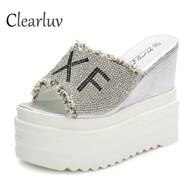 

Summer fashion wear women's high-heeled slippers Korean platform sponge cake thick-soled sandals and slippers Gladiator sandal