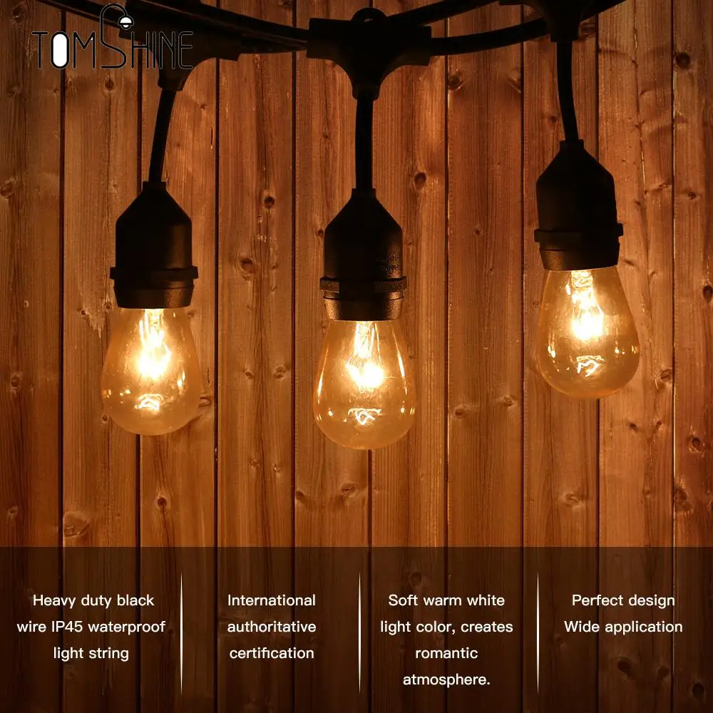 

String Light Kit 2 Spare Bulbs AC230V 165W E2715PCS Filament IP45 for Birthday Party Wedding Function Bar Christmas Park
