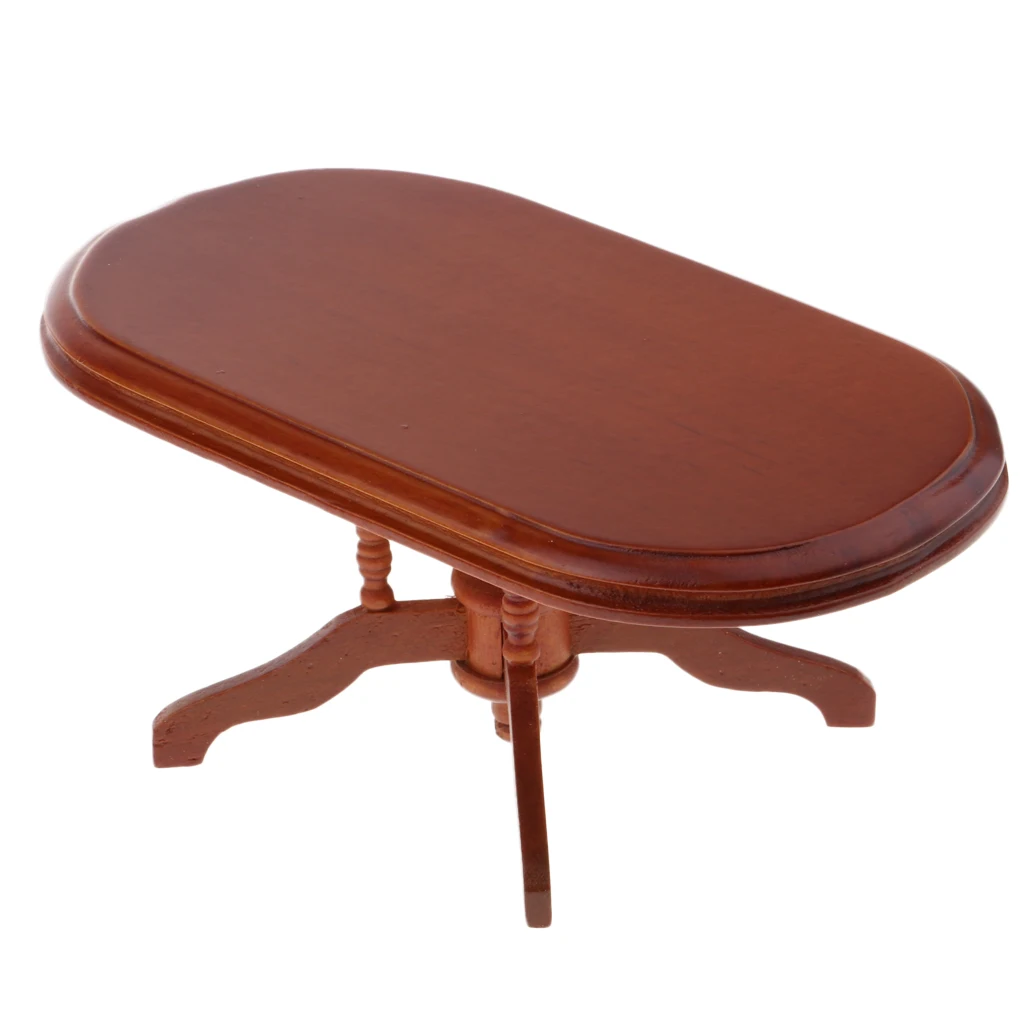 1/6 Dolls House Miniature Wooden Table Tea Table or 1/12 Dining Table Any Room Furniture (Red)