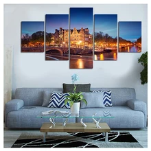 Ночной вид города, картина Полная площадь 5d, алмазная вышивка на заказ, Алмазная мозаика, вышивка крестиком, 5 шт., JS4442