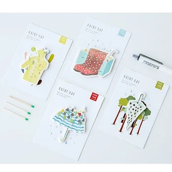 

36 pcs/Lot Cute umbrella raincoat rainshoes memo pad Post sticker diary marker Office planner accessories School supplies 6691