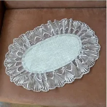 4 шт/лот) горячая Распродажа хорошего качества европейский стиль длинный Овальный дисковый коврик круглый белый кружевной теплоизоляционный коврик