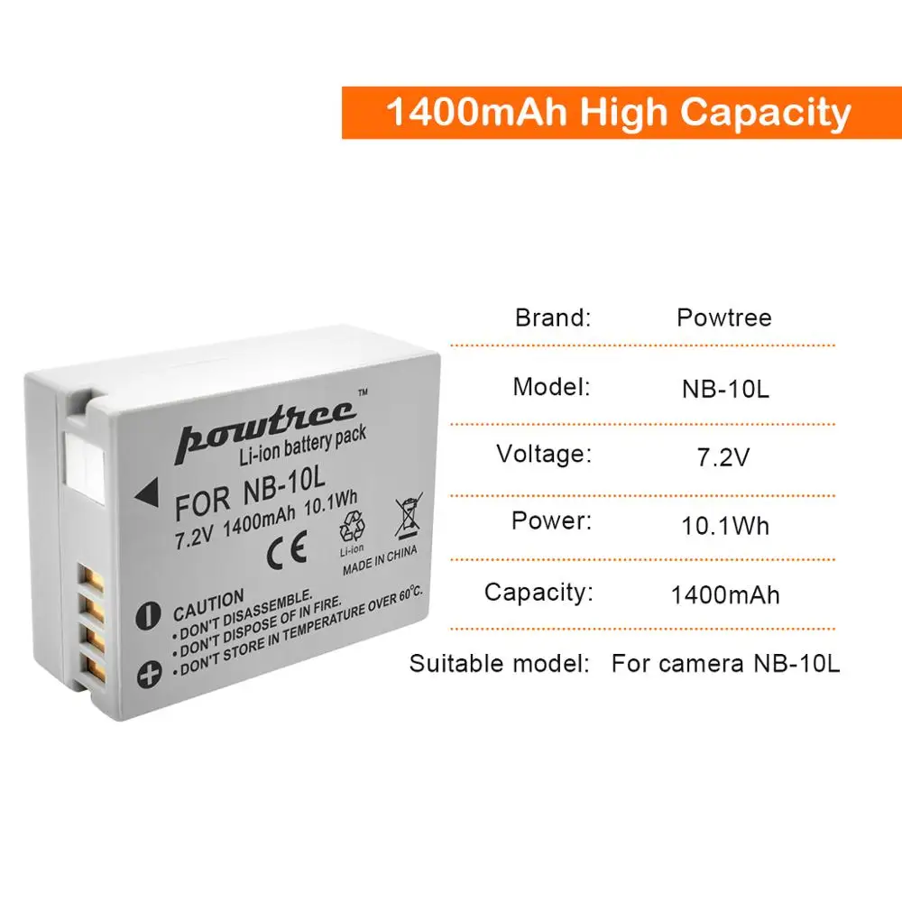 7 2 В 1400 мА · ч Аккумулятор для Canon G1X G15 G16 SX40HS SX50HS SX60HS SX40 SX50 SX60 HS|Цифровые