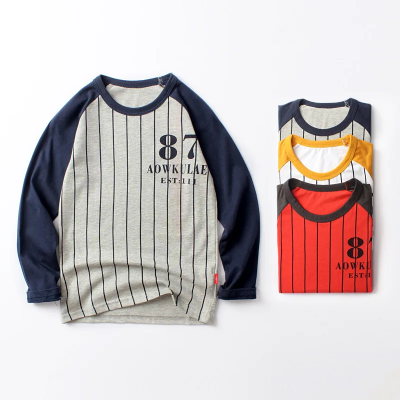 童T恤秋季新款韩版儿童纯棉长袖T恤 2018男童圆领上衣套头长袖衫 (1)