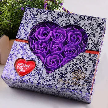 

2017 New 25Pcs Scented Paper Rose Bath Soap Set Creative Gift Box For Valentine's Day Wedding Party Decoration