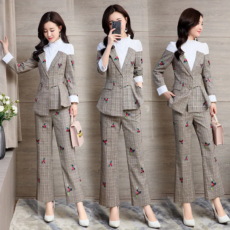 Femmes De 2 Costume Ensemble 1 La Réseau 2019 Pièces Ensembles Mince Tenue Taille Nouveau Coréenne Version Deux Tempérament Plus Tweed w16CUq