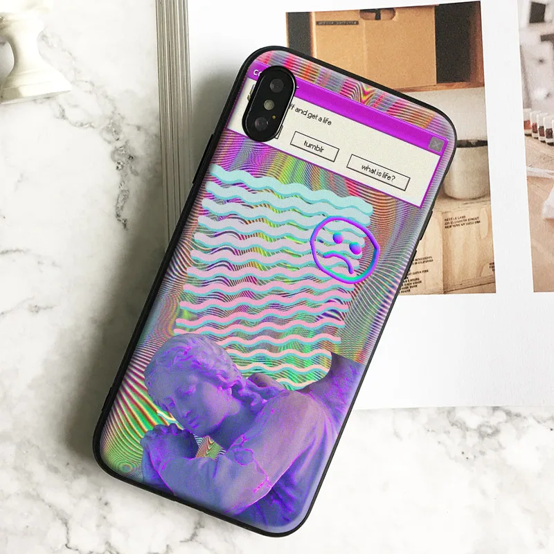 

Vaporwave Fashion Plaster statue memes Soft Silicone Phone Case Cover Shell For Apple iPhone 5 5s Se 6 6s 7 8 Plus X XR XS MAX