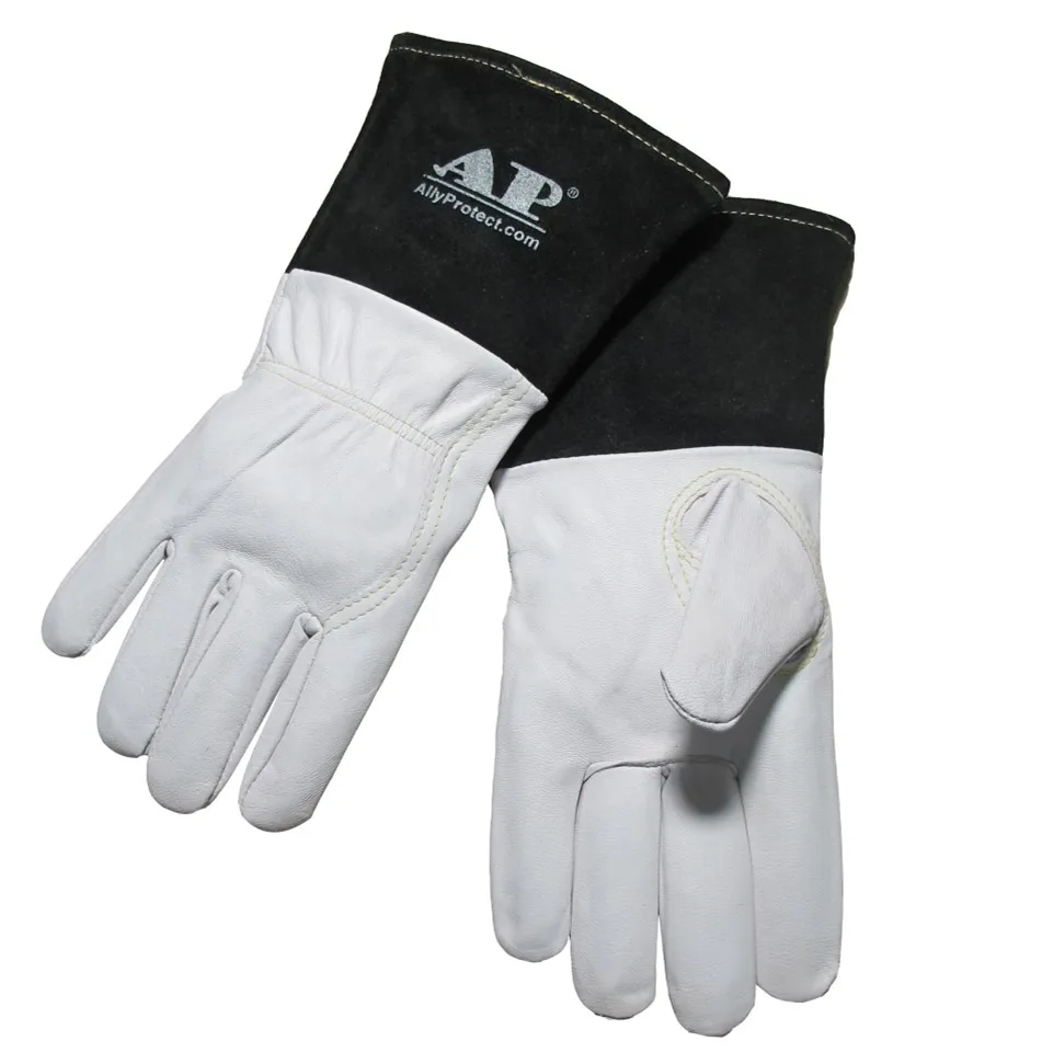 TIG Welding Gloves Soft Sensitive 30cm(12") Goatskin Gloves Cowhide Cuff CE Certificated High Quality Welding Gloves afbeelding