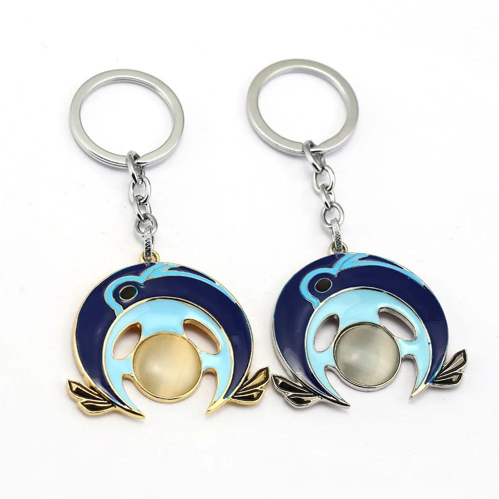 Game jewelry lUNA logo dota keychains key holder Charm Keychain Pendant