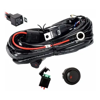 

Universal 12V 40A Car Fog Light Wiring Harness Kit Loom For HID Work Driving Light Bar With Fuse And Relay Switch