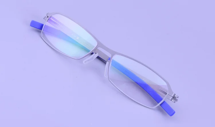 Ультра-светильник без винтовой оправы для очков, мужские Ультра-тонкие креативные оправы для очков, мужские фирменные индивидуальные очки для близорукости - Цвет оправы: Silver color