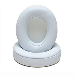 Premium Replacement Ear Pads - Soft Protein Leather Memory Foam (White)