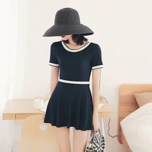 Цельный купальник купальник женский пуш-ап сексуальный плюс размер купальные костюмы Спортивная юбка покрытие корейский цветочный полиэстер