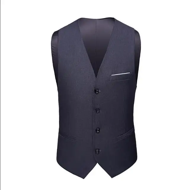 Высокое качество Новое поступление модные мужские жилеты Slim Fit Мужской жилет Homme Повседневная Формальная деловая куртка без рукавов - Цвет: As Picture
