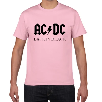 Новинка AC/DC Группа рок футболка для мужчин s acdc Графические футболки с принтом Повседневная футболка хип-хоп хлопок высокое качество футболки для мужчин - Цвет: pink