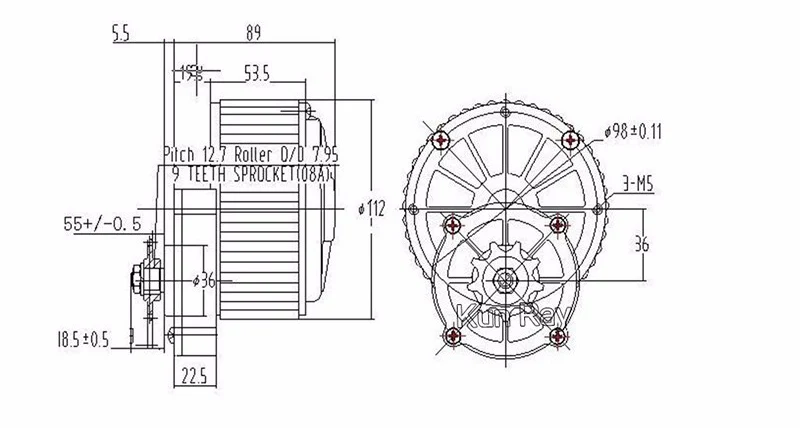 450 W 24 V/36 V MY1018 بطارية تيار مباشر نحى دراجة نارية إلكترونية موتور Ebike نحى موتور تيار مباشر E سكوتر دراجة نارية إلكترونية أجزاء