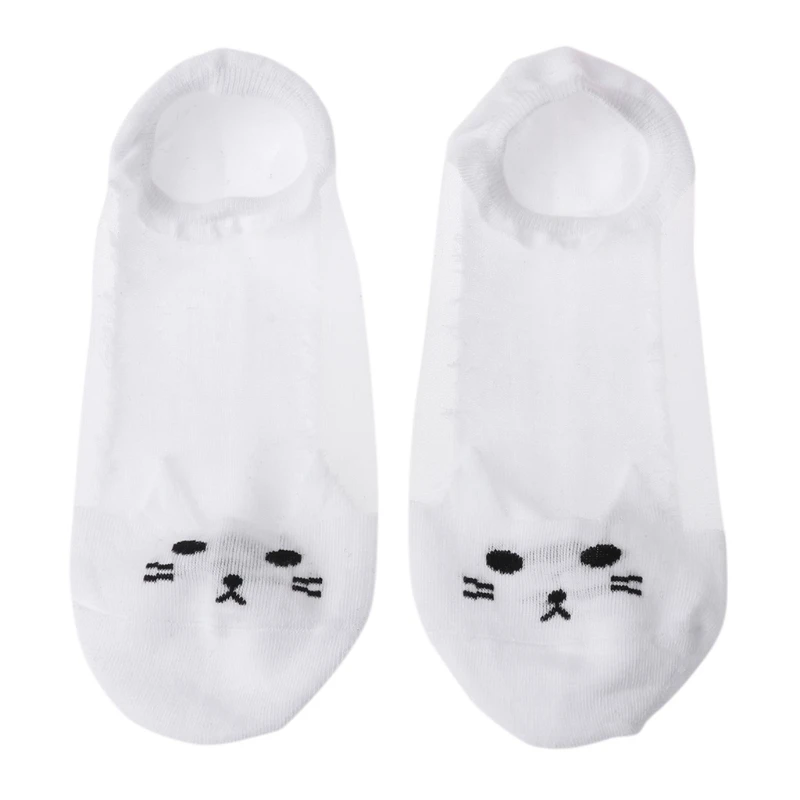 Милые детские сетчатые носки с милым котиком для женщин и девочек-подростков; летние короткие носки с животными