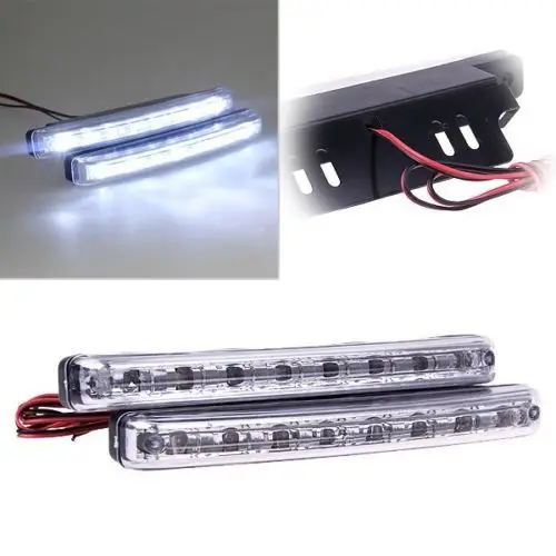 2x Voiture Super Blanc DRL 12V 8 LED Feux De Jour Diurne