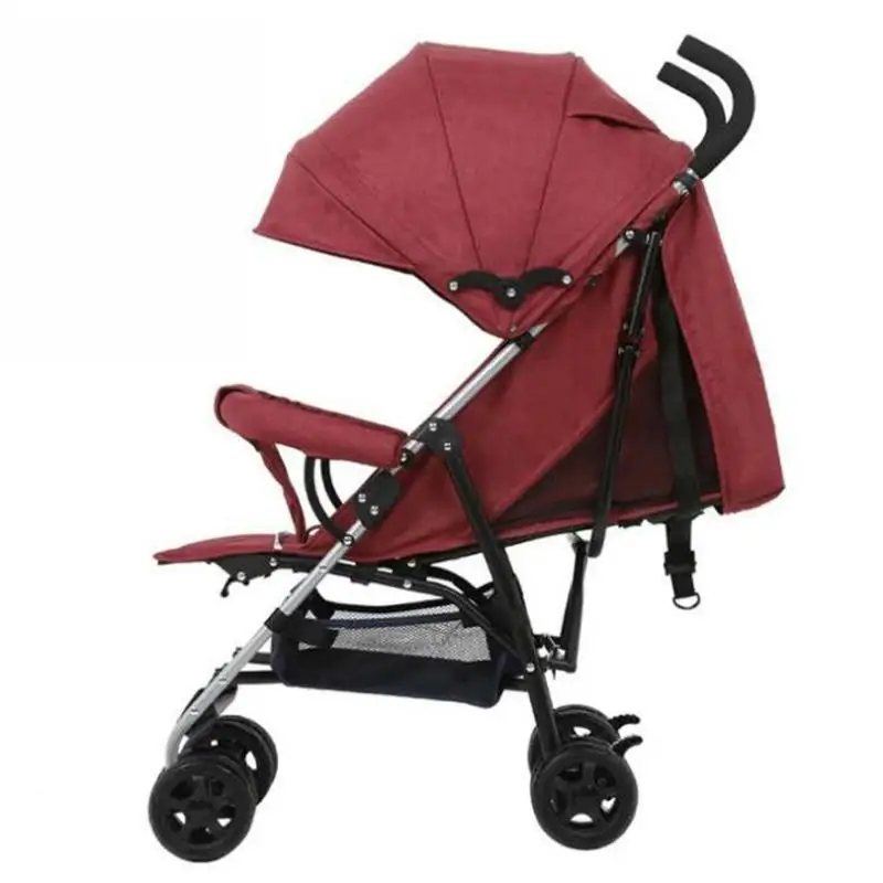 Kidlove новая портативная легкая складная коляска компактная Одноручная складная детская коляска для Дорожный рюкзак на колесах для путешествий - Цвет: Wine Red