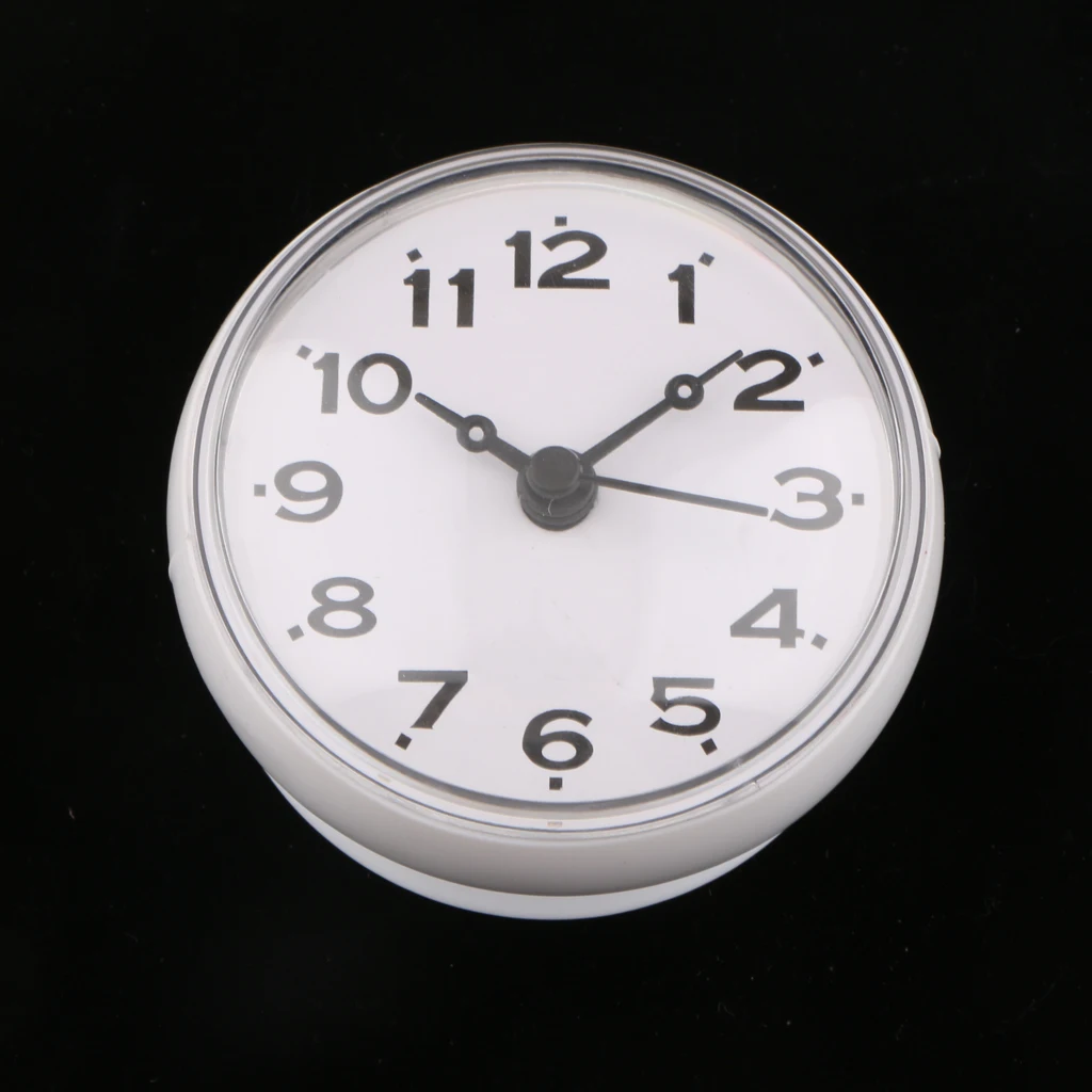 Portable Bathroom Shower Clock Water Resistant Wall Clock Decor Clock White