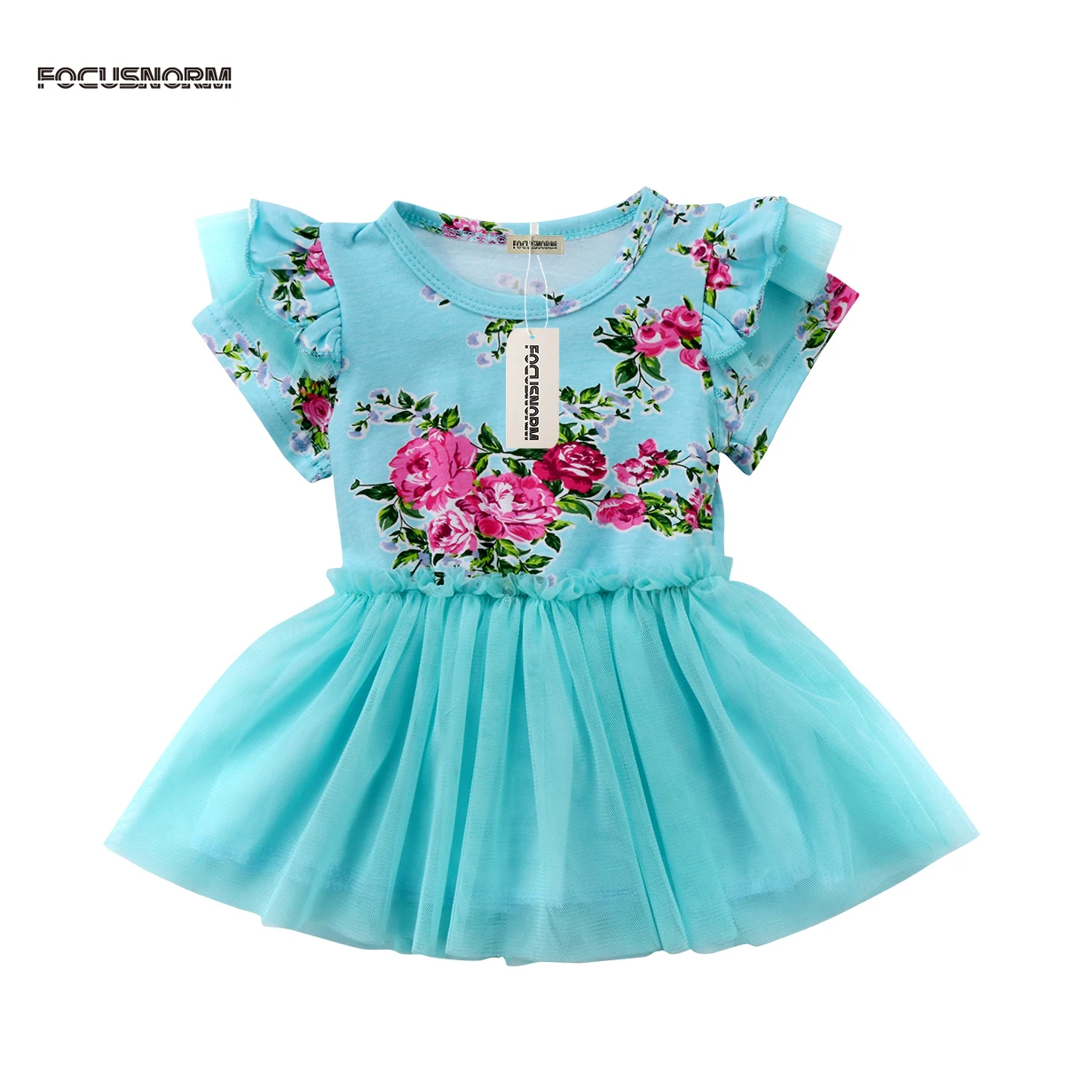 

Kids Baby Girls Princess Pageant Dress Flower Ruffle Sleeves Tulle Tutu Party Dress Clothes 0-4years