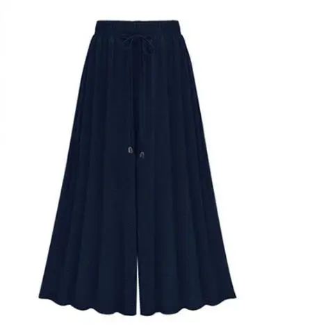 Clobee, женские штаны,, летние, размера плюс, M-5XL, 6XL, женские винтажные Хлопковые Штаны с высокой эластичной талией, широкие, тянущиеся брюки M268 - Цвет: blue ankle length