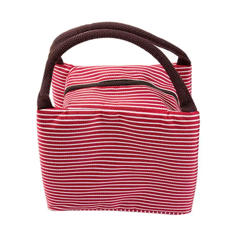 Модная Холщовая Сумка для обеда, переносная изолированная термо-сумка для еды, пикника, сумки для обеда для женщин и детей, мужская сумка-холодильник для обеда, сумка-тоут# Zer - Цвет: Red