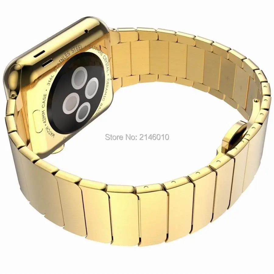 Нержавеющая сталь металлический браслет ссылку для 38 мм/42 мм Apple Watch Series 4/3/2/1 Спорт и Edition бабочка раскладывающаяся застежка ремешок для наручных часов