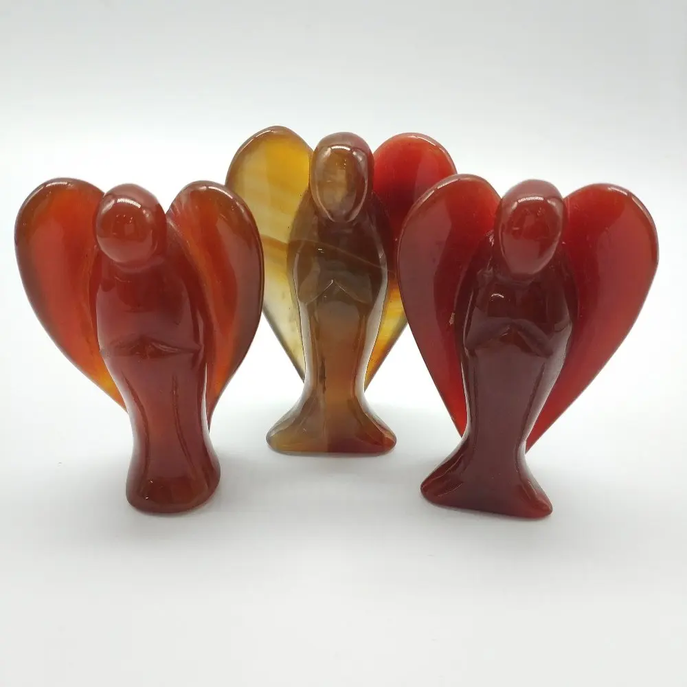 100% Natural Red Agate Crystal Carving Angel Mineral Reiki Healing Gemstone Handmade Carved Polished Wholesale | Дом и сад