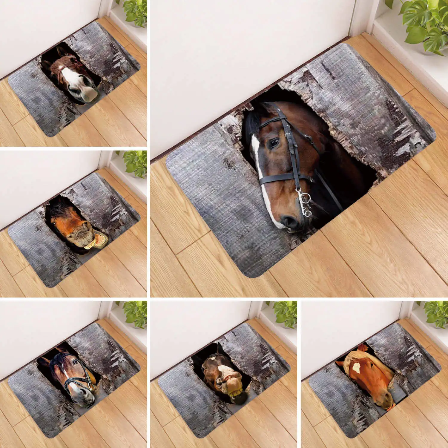 

3D animal horse carpet 3D welcome mat living room carpet children's bedroom horse funny front door mat