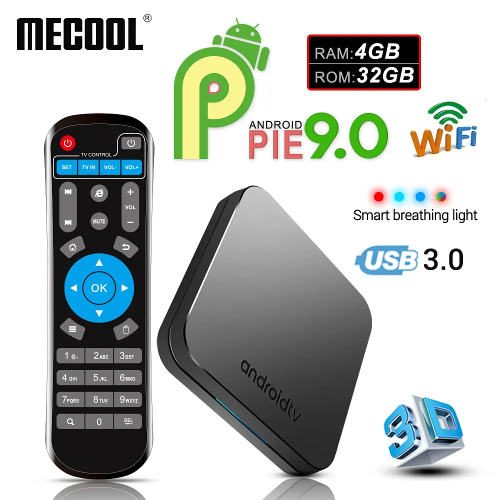 

2019 New MECOOL KM9 Android 9.0 TV Box Amlogic S905X2 Quad Core 4G DDR4 32G ROM 4K Android 9 Smart TV Box USB 3.0 Media Player