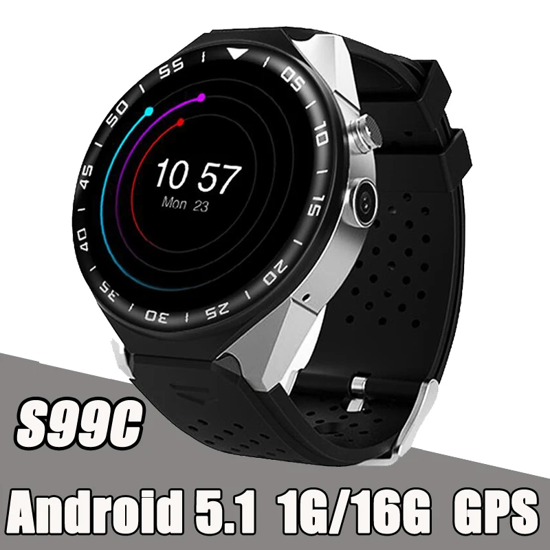 RUIJIE S99C Android 5,1 Bluetooth Смарт-часы телефон MTK6580 2.0MP камера 1G/16G Smartwatch 3g wifi gps SIM карта сердечного ритма S99