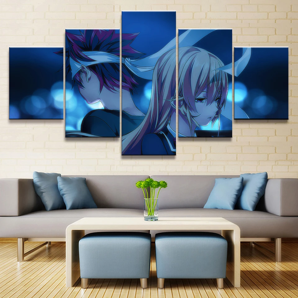 

Home Decor Canvas Modern Hd Printed Poster 5 Pieces Shokugeki No Soma Painting Wall Art Anime Pictures Bedroom Modular Framed