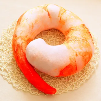 

Cartoon Officer Worker Lunch Break Pillow U Shape Creative Plants Shrimp Plush Pillow Back Cushion Gift Soft Stuffed Pillow Doll