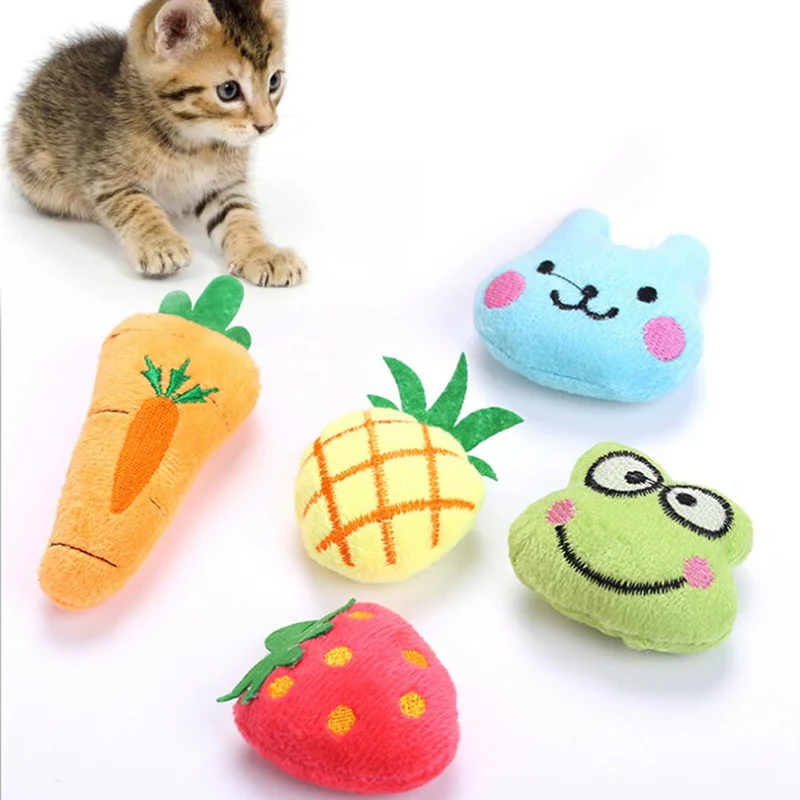 

Pet Cat Catnip Toy Fruit Animal Shape Toy Funny Pets Playing Chew Catch Supplies Cat Kitten Interactiv Toys Juguetes Para Gatos