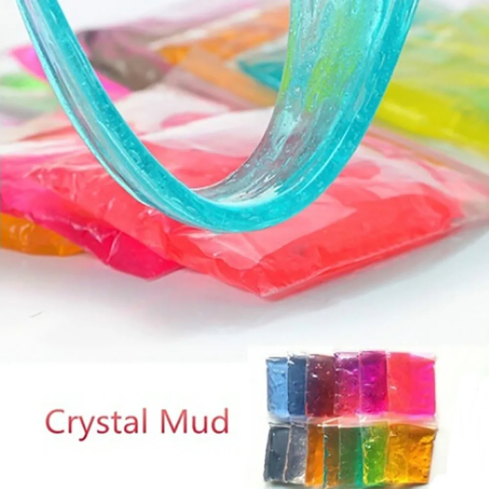 

Color random Clay Slime DIY Crystal Mud Play Transparent Magic Plasticine Kid Toys DIY transparent jelly mud blowing bubbles