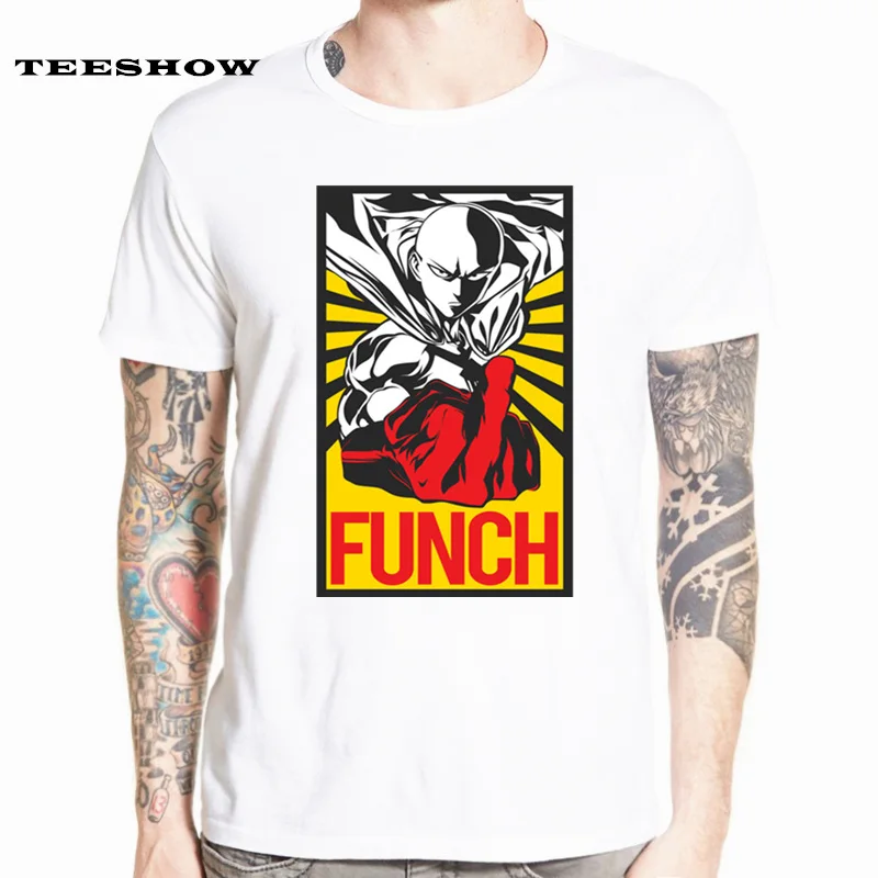 Аниме One Punch Мужская футболка с принтом модная классная удобная мужская