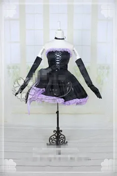 

Anime Cosplay Costume vocaloid NICONICO HAKU Black Sexy tube top dress gorgeous and lovely Style Free Shipping A