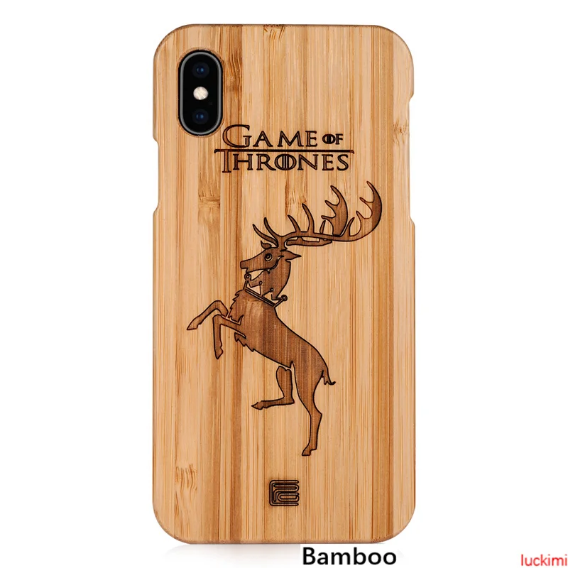 For iphone 8 plus case 6 7 6S Deer Pure Bamboo carving Nature Material phone cover |
